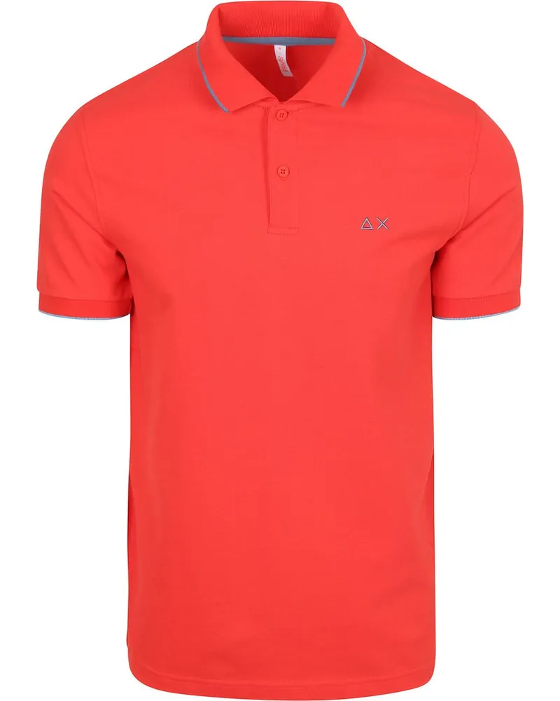 Sun68 Poloshirt Small Stripe Collar Rot Rot
