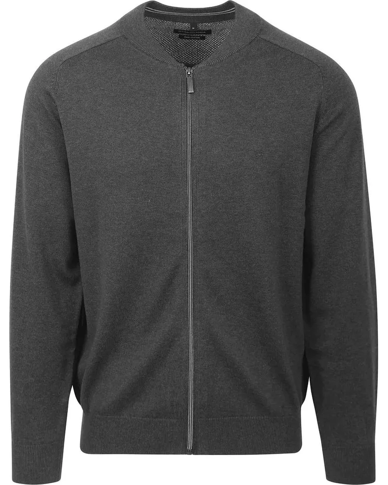 CasaModa Strickjacke Zip Dunkelgrau Anthrazit