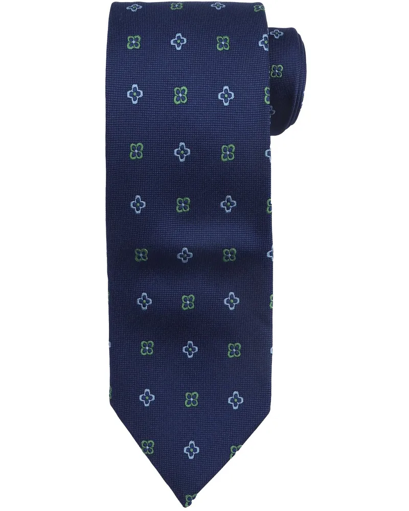 Suitable Krawatte Seide Blumen Navy Dunkelblau
