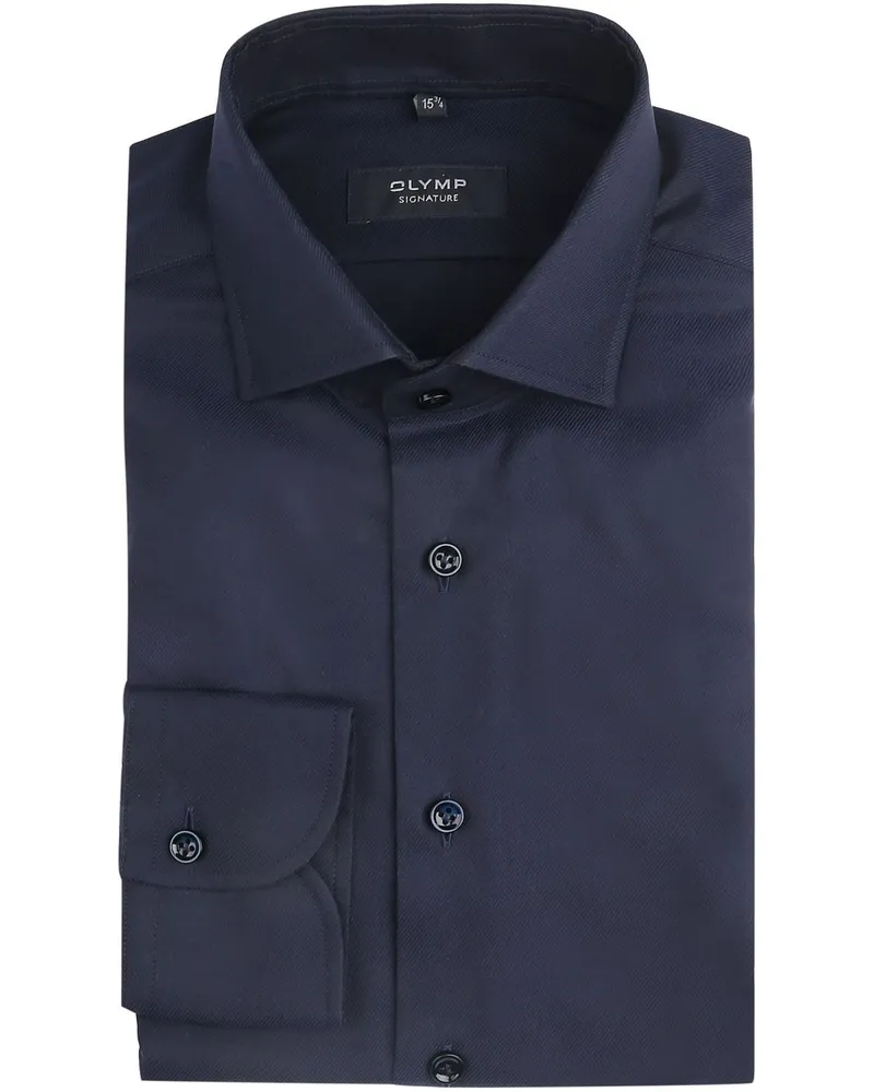 Olymp Signature Hemd Twill Navy Dunkelblau