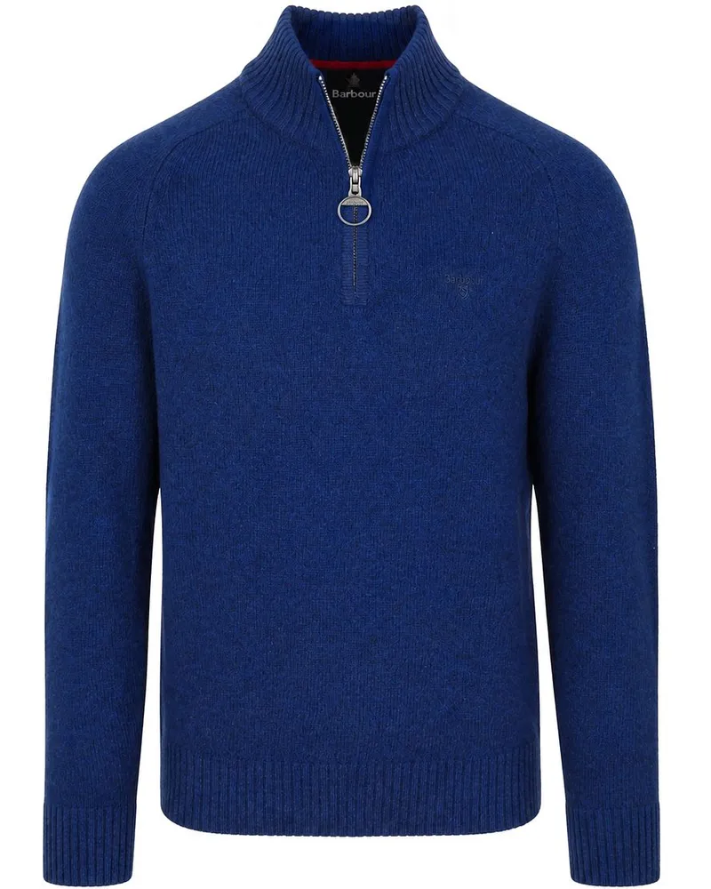Barbour Newtown Half Zip Pullover Wolle Ink Blue Dunkelblau