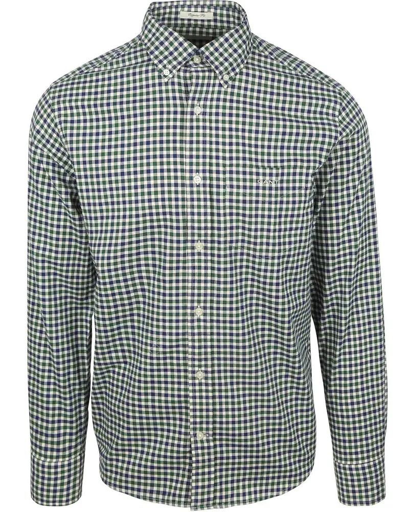 Gant Casual Hemd Twill Blau Grün Grün