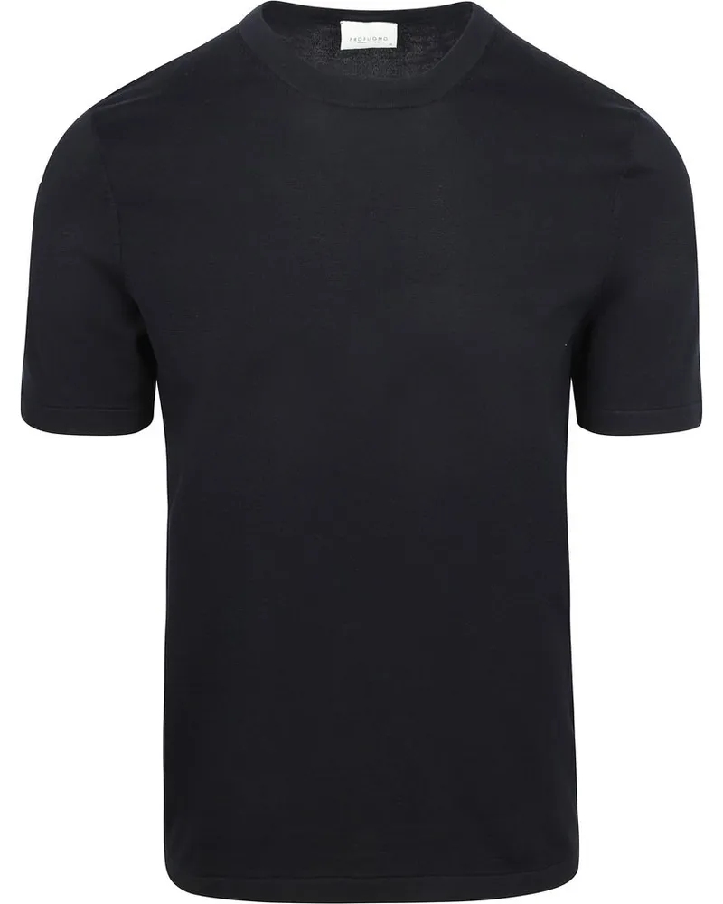 Profuomo Strick-T-Shirt Marine Dunkelblau