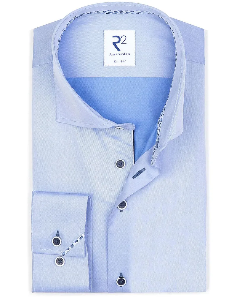 R2 Amsterdam R2 Hemd Twill Blau Hellblau