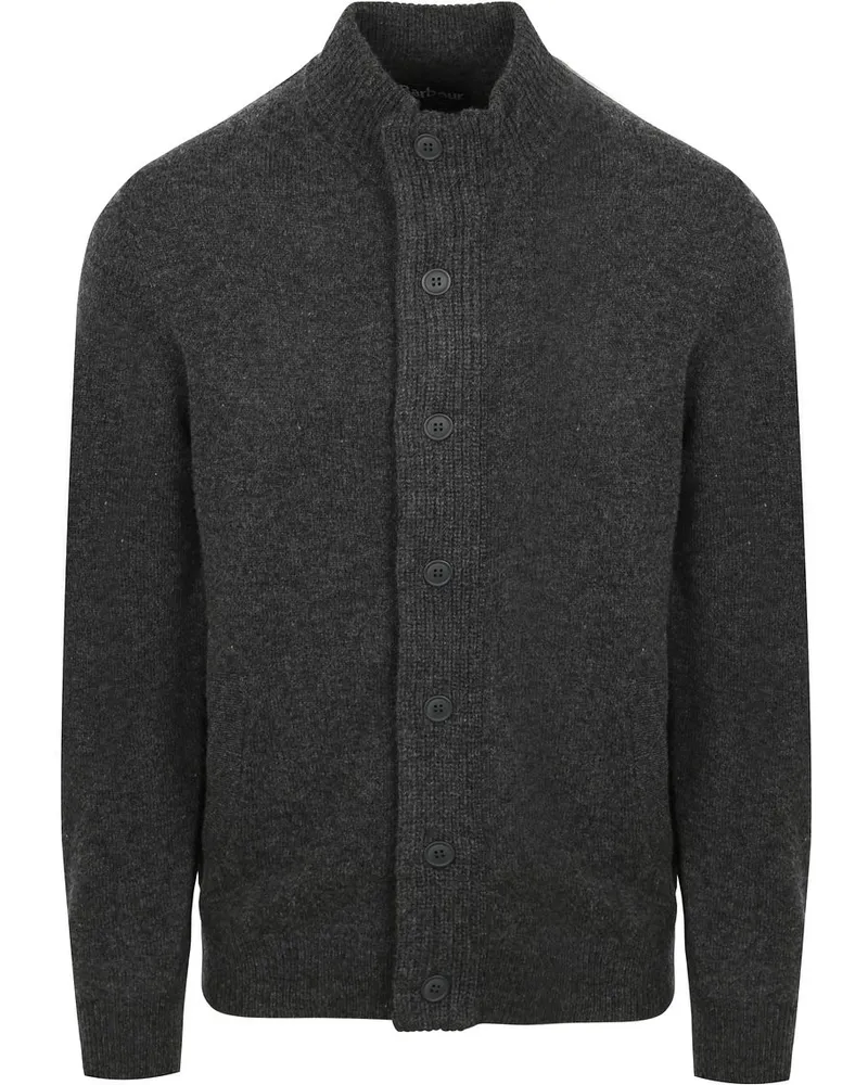 Barbour Zip Pull Lammwolle Patch Dunkelgrau Grau