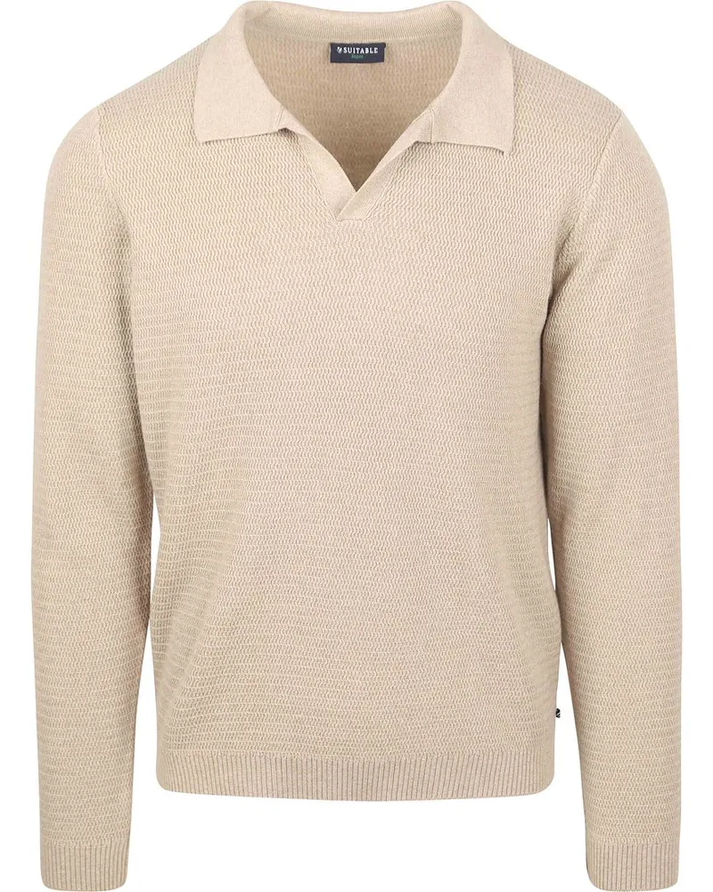 Suitable Pullover Riva Structure Melange Sand Beige