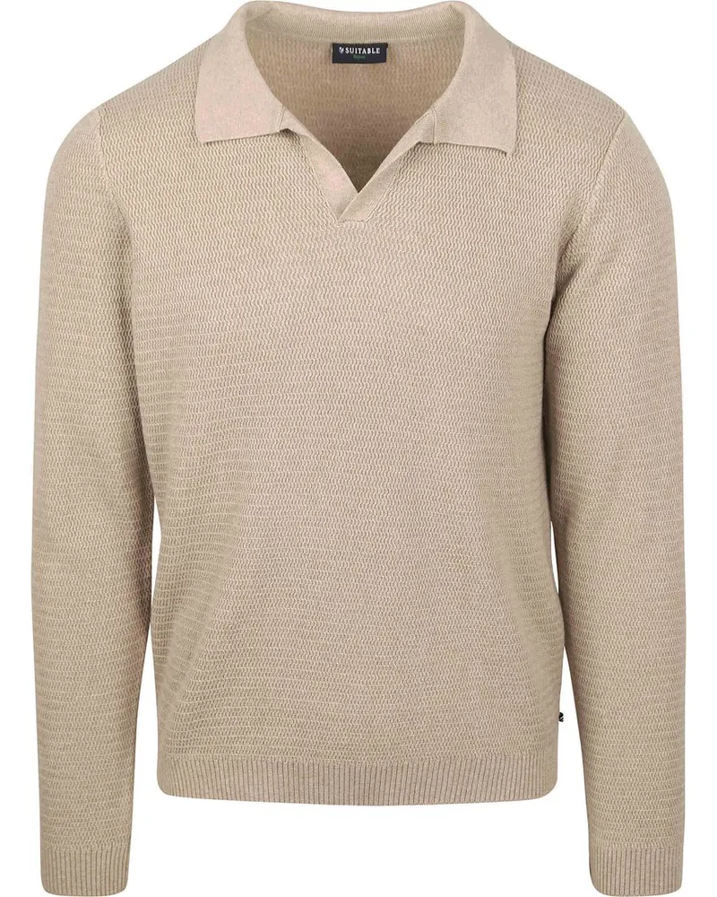 Suitable Pullover Riva Structure Melange Sand Beige