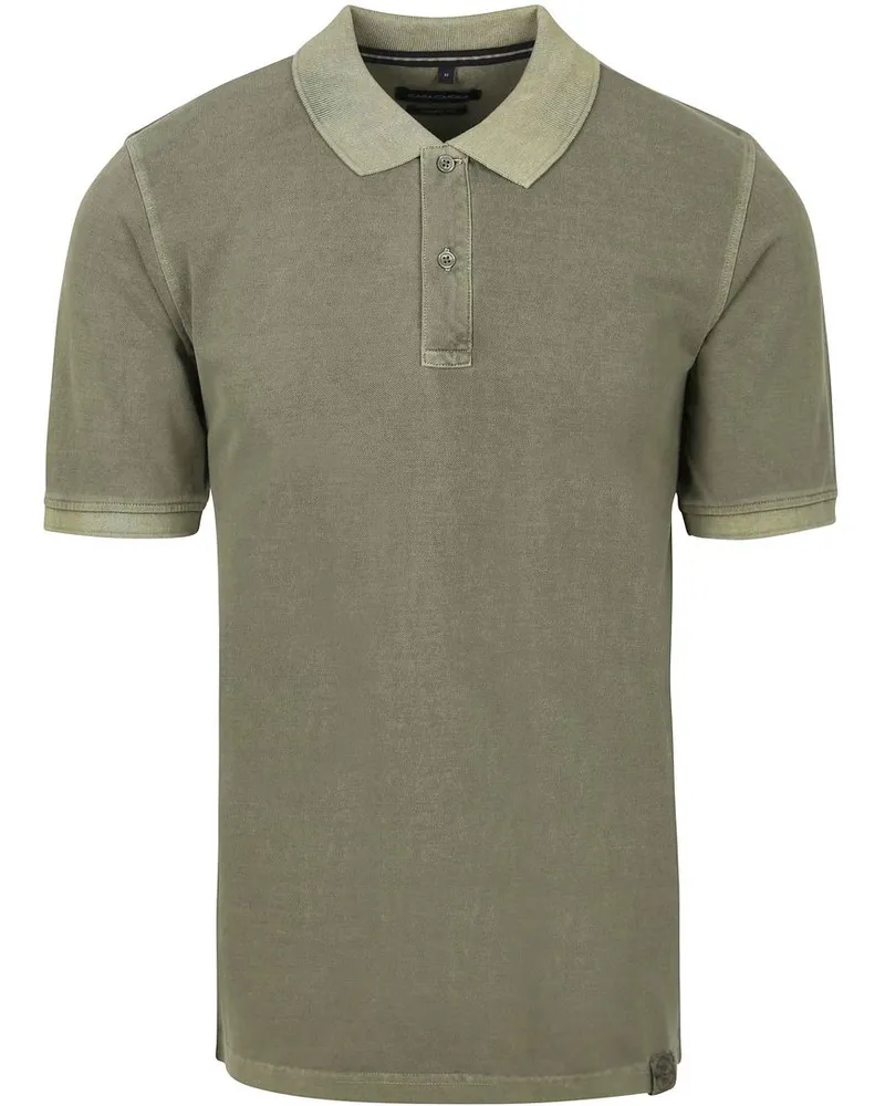 CasaModa Polo Piqué Garment Dye Olivgrün Dunkelgrün