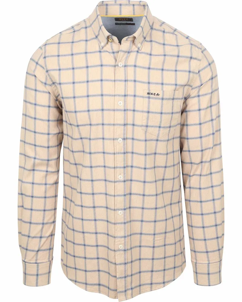 New Zealand Auckland NZA) Hemd Armando Flanell Karos Beige Beige