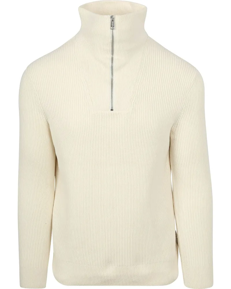 Marc O'Polo Half Zip Pullover Ecru Wollweiß