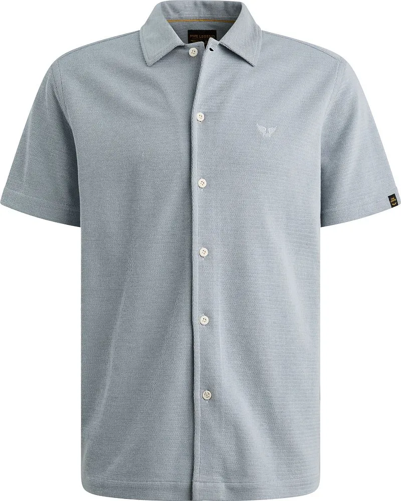 PME Legend Short Sleeve Hemd Jersey Interlock Rain Washed Hellblau