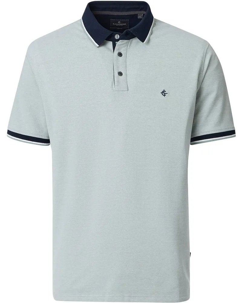 CasaModa Polo Piqu Contrast Hellgrn Grün