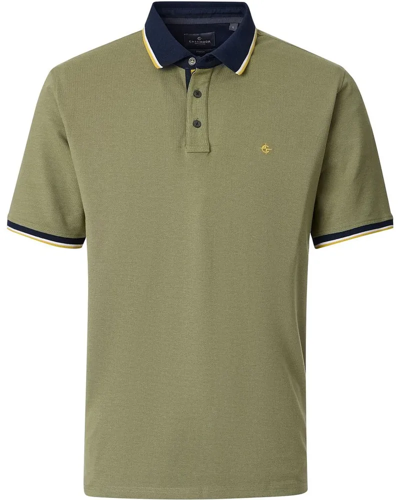 CasaModa Polo Piqu Contrast Hellgrn Grün