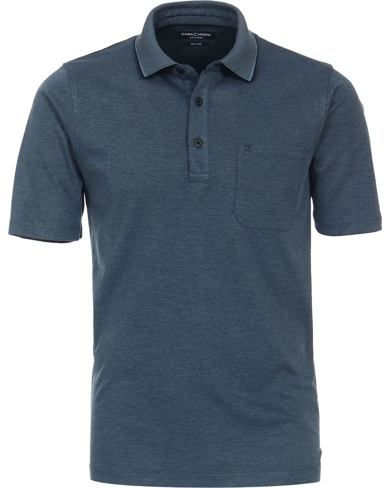 CasaModa Poloshirt Dunkelblau Design Blau