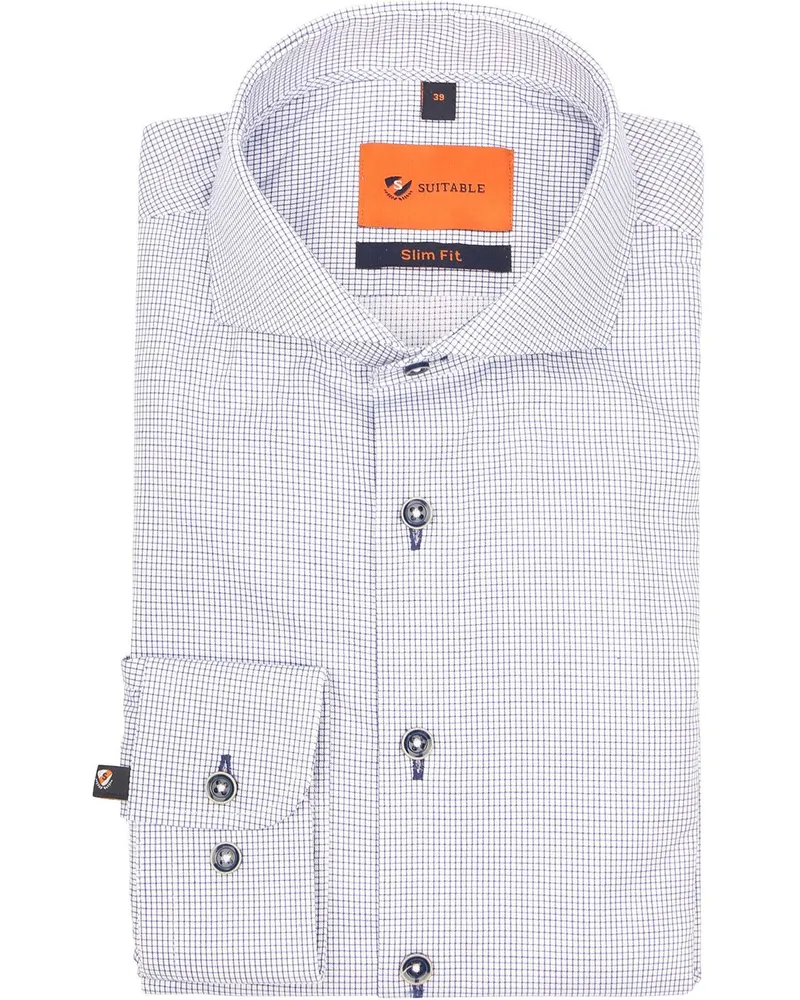 Suitable Hemd Karo Navy Dunkelblau