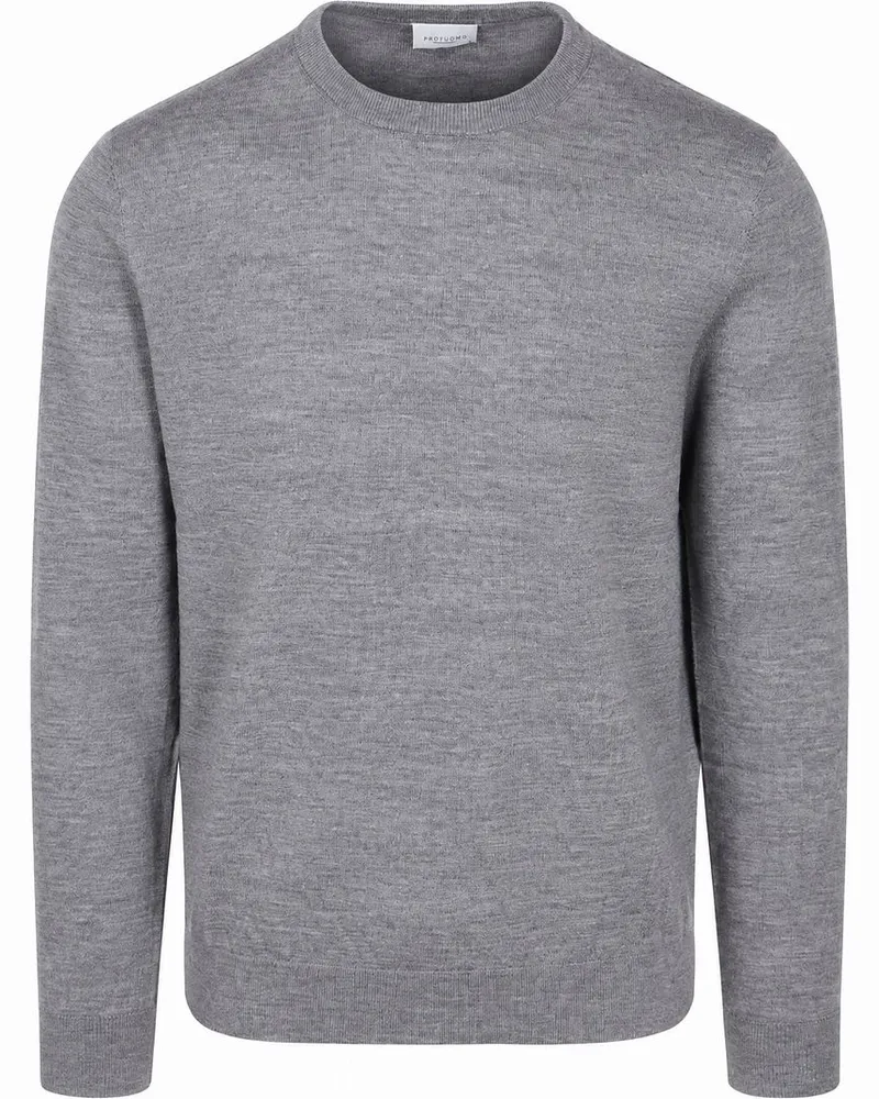 Profuomo Pullover Merinowolle Grau Grün
