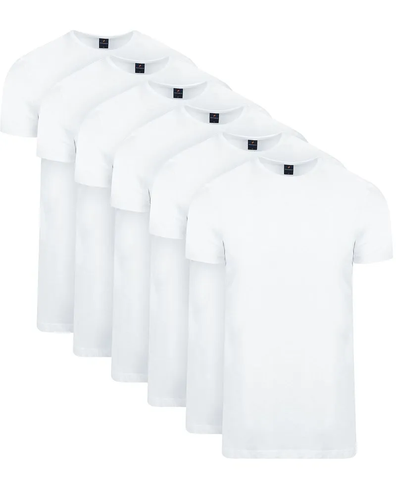 Suitable Ota T-Shirt Rundhalsausschnitt Weiß 6-Pack Weiß