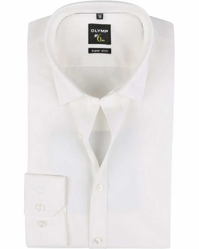 Olymp No'6 six Hemd Skinny Fit Off-White Wollweiß
