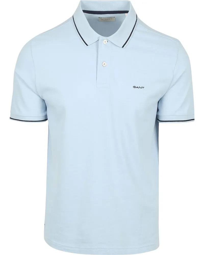 Gant Tipping Piqué Poloshirt Hellblau Hellblau