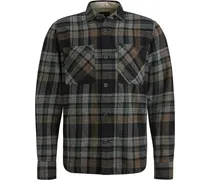 Overshirt Kariert Schwarz Grau
