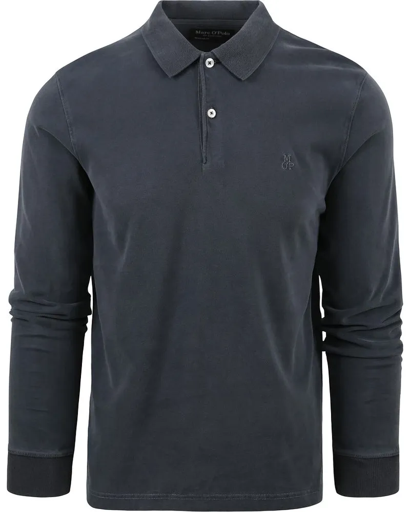 Marc O'Polo Langarm - Longsleeve Poloshirt Dunkelblau Dunkelblau