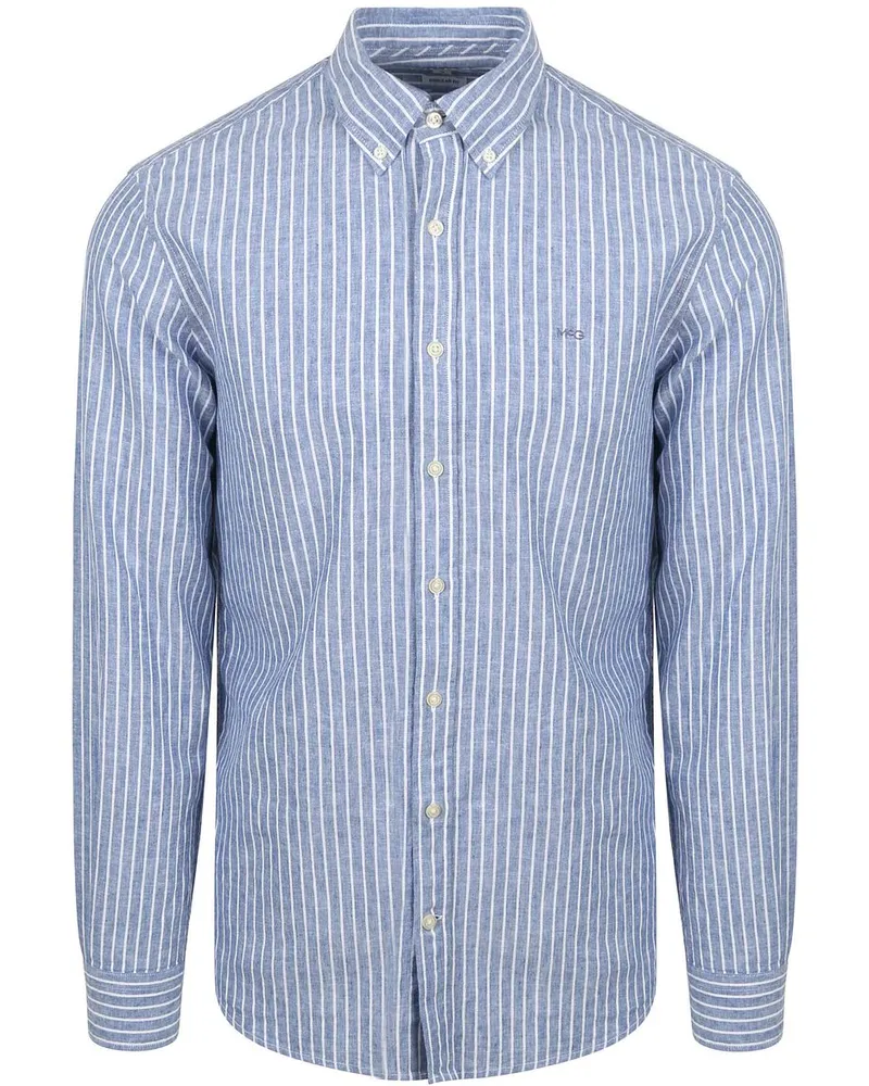 McGregor Hemd Linen Blend Streifen Blau Blau