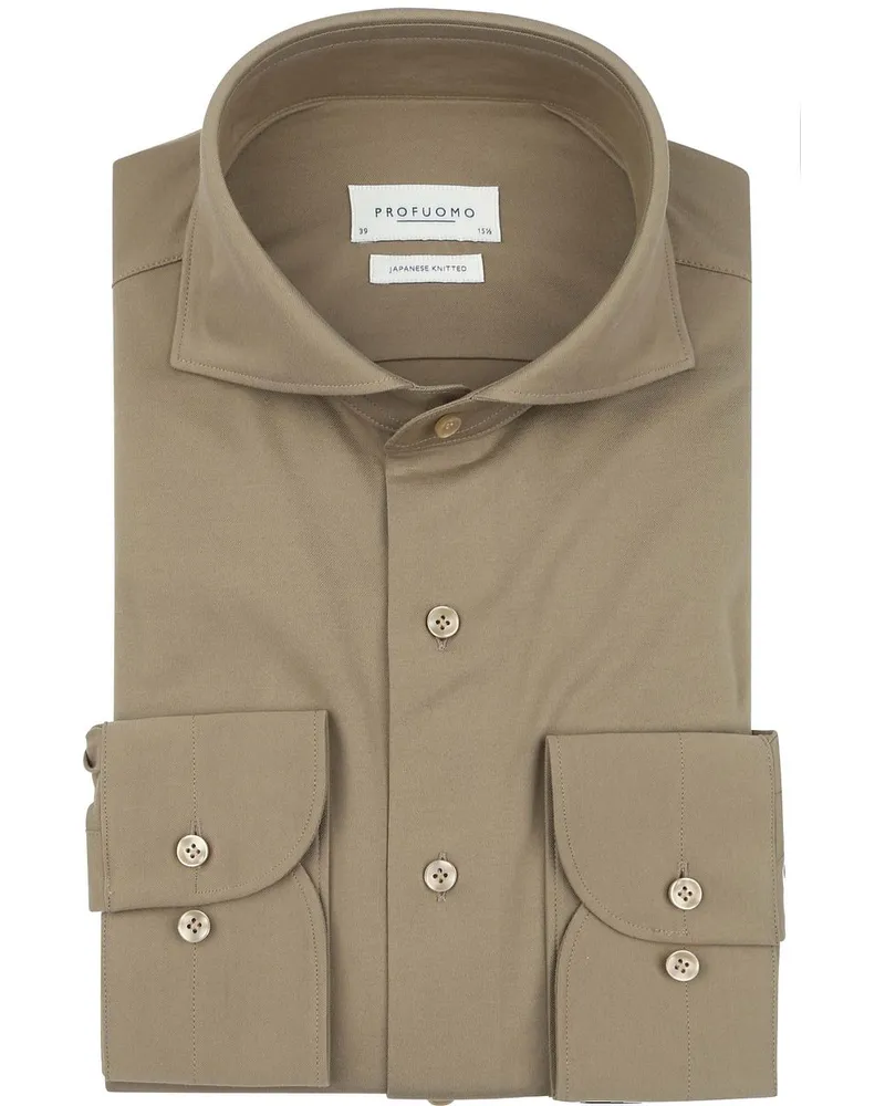 Profuomo Japanese Knitted Hemd Grün Grün