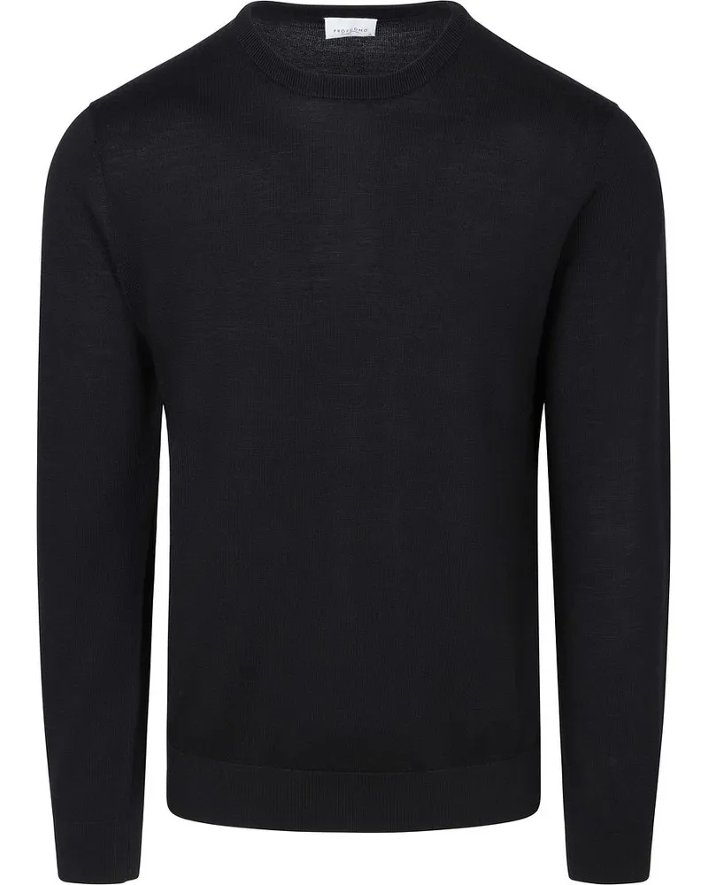 Profuomo Pullover Merinowolle Schwarz Schwarz