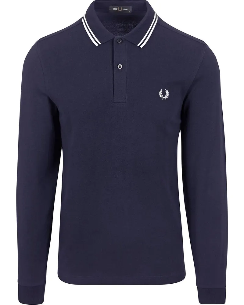 Fred Perry Langarm-Poloshirt Navy T55 Dunkelblau