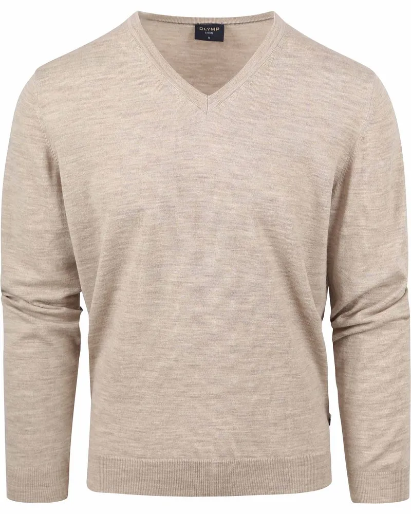 Olymp Casual Pullover Wolle Beige Beige
