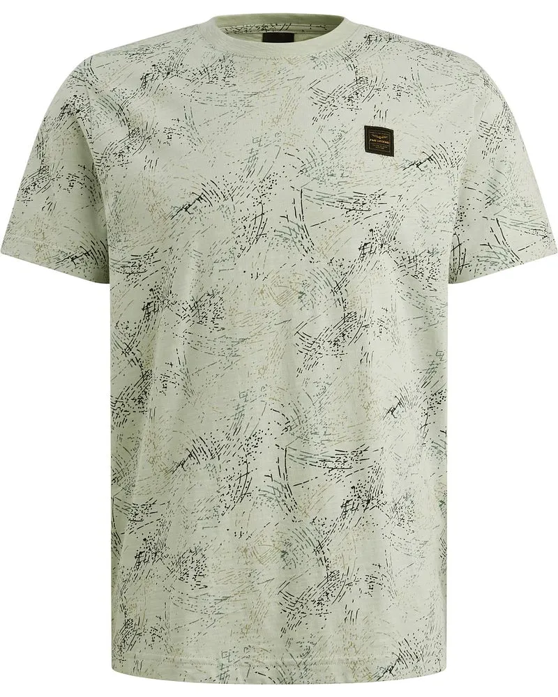 PME Legend Slub Jersey T-Shirt Allover Print Cameo Green Grün