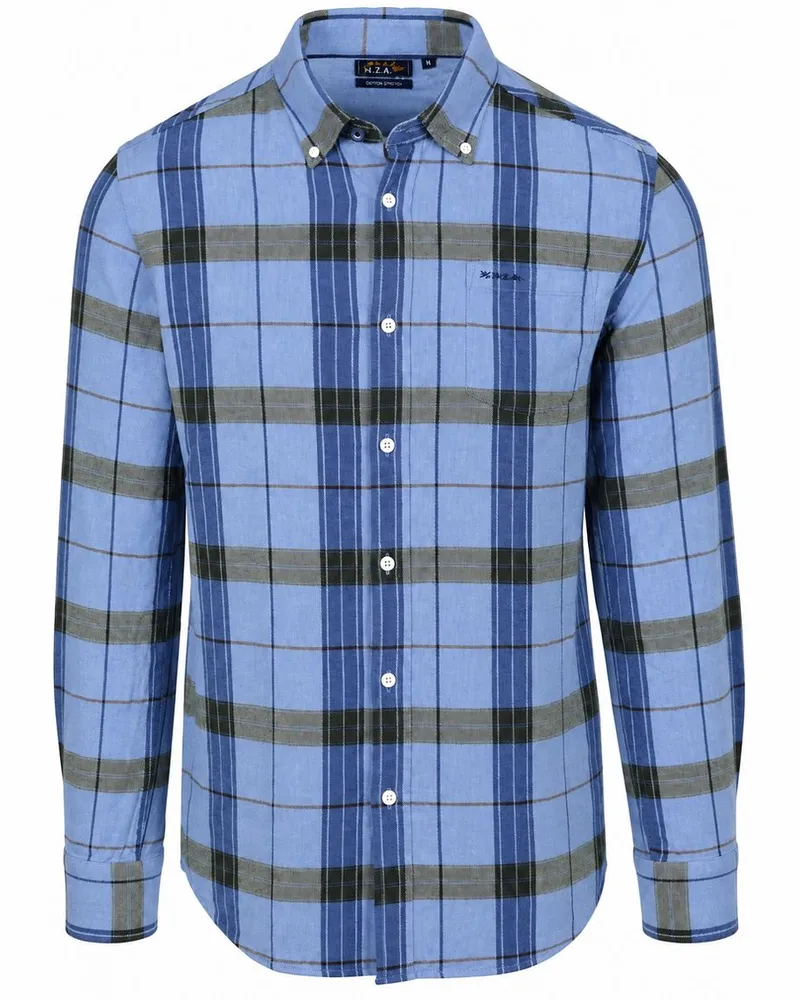 New Zealand Auckland NZA) Hemd BD Waihi Flannel-Karo Ink Blue Blau