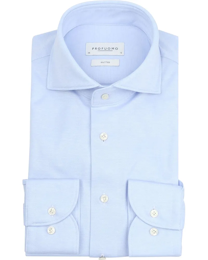 Profuomo Knitted Hemd Hellblau Hellblau