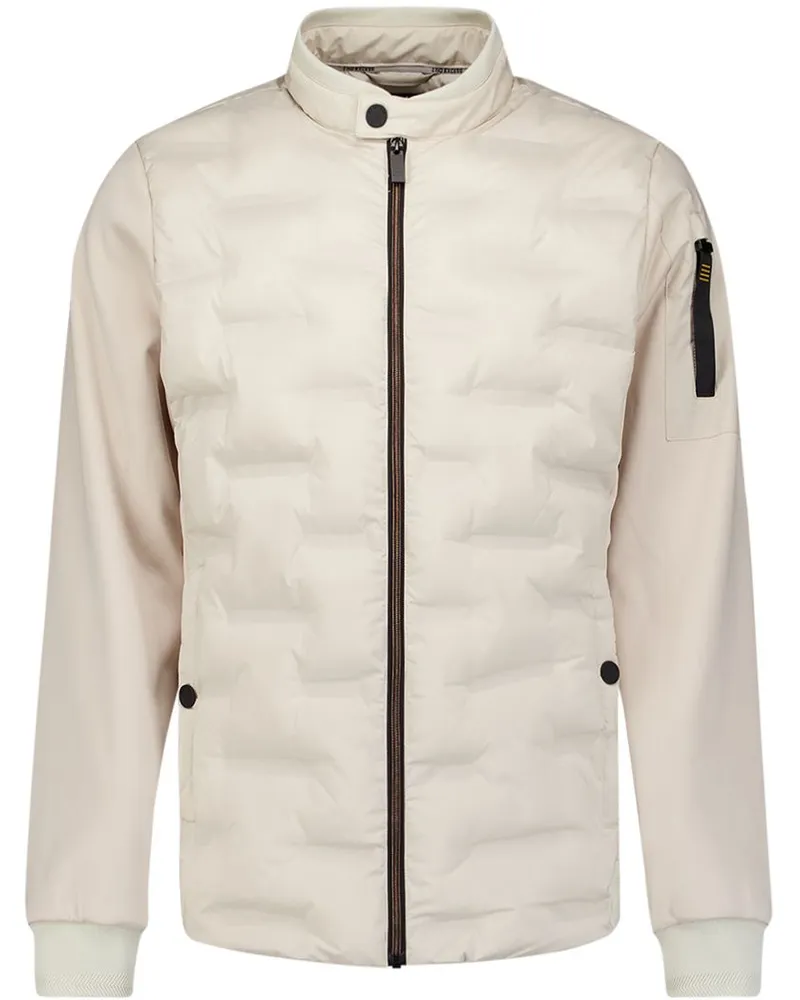 No Excess Jacke Knitted Sleeve Off-White Wollweiß