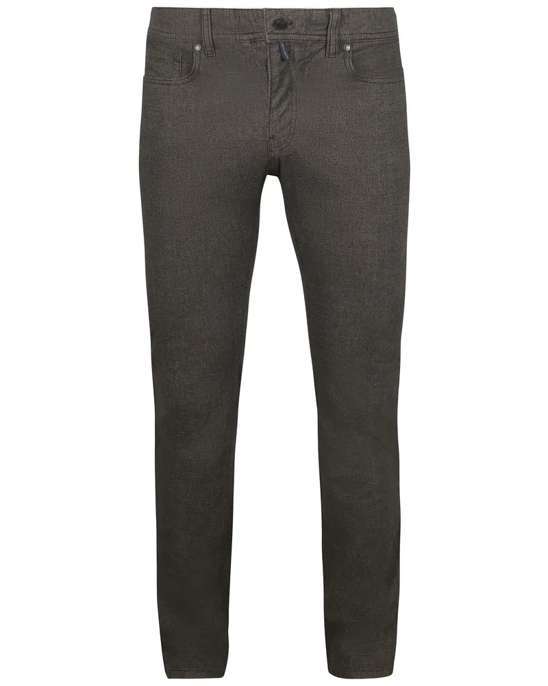 Pierre Cardin Trousers Lyon Tapered Druck Braun Braun