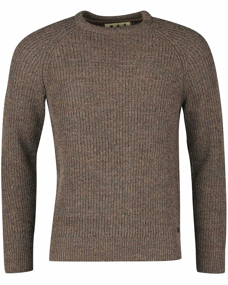 Barbour Pullover Lambswool Knitted Braun Braun