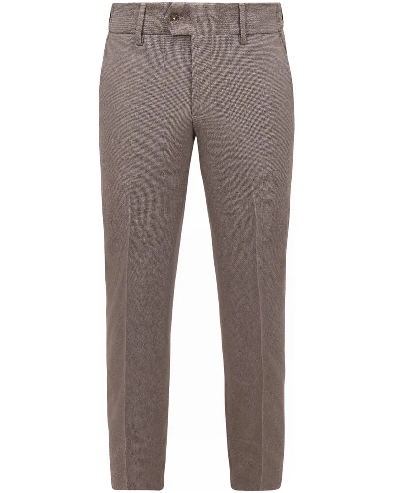 Suitable Aiden Hose Houndstooth Tabacco Grau