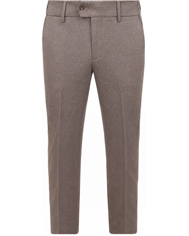 Suitable Aiden Pantalon Houndstooth Tabacco Grau