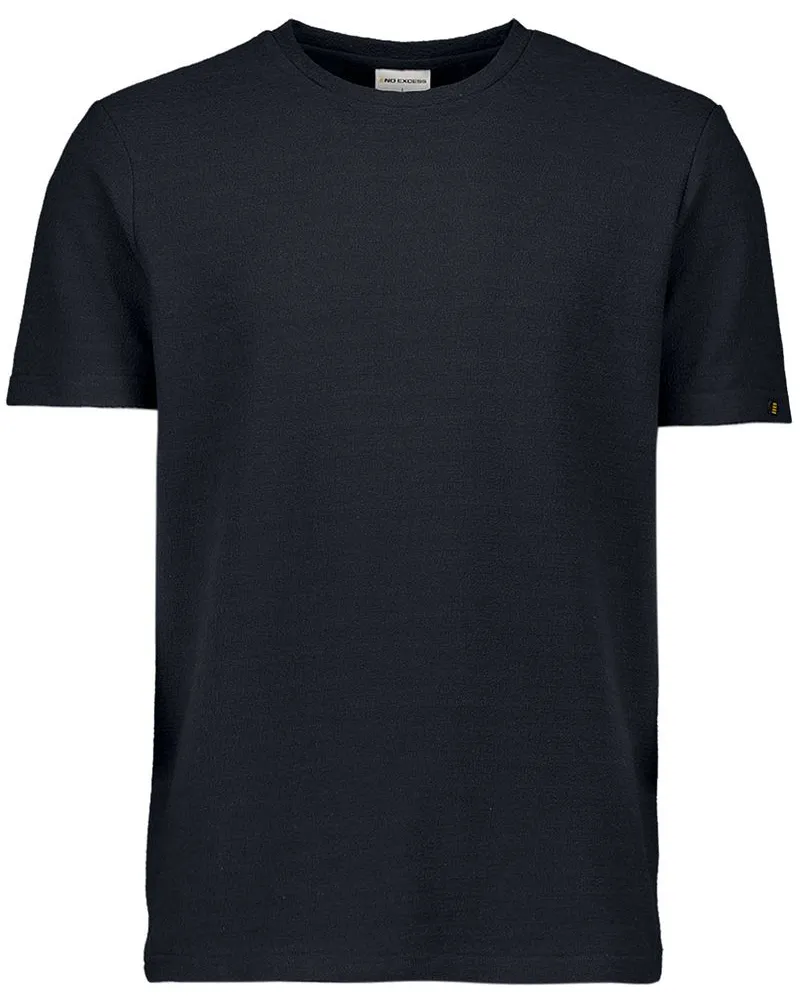 No Excess No-Excess T-Shirt Jacquard Navy Dunkelblau