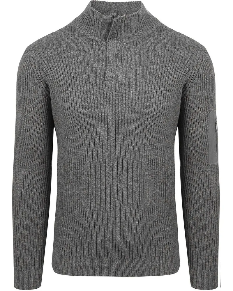 Suitable Mou Half Zip Pullover Anthrazit Grau