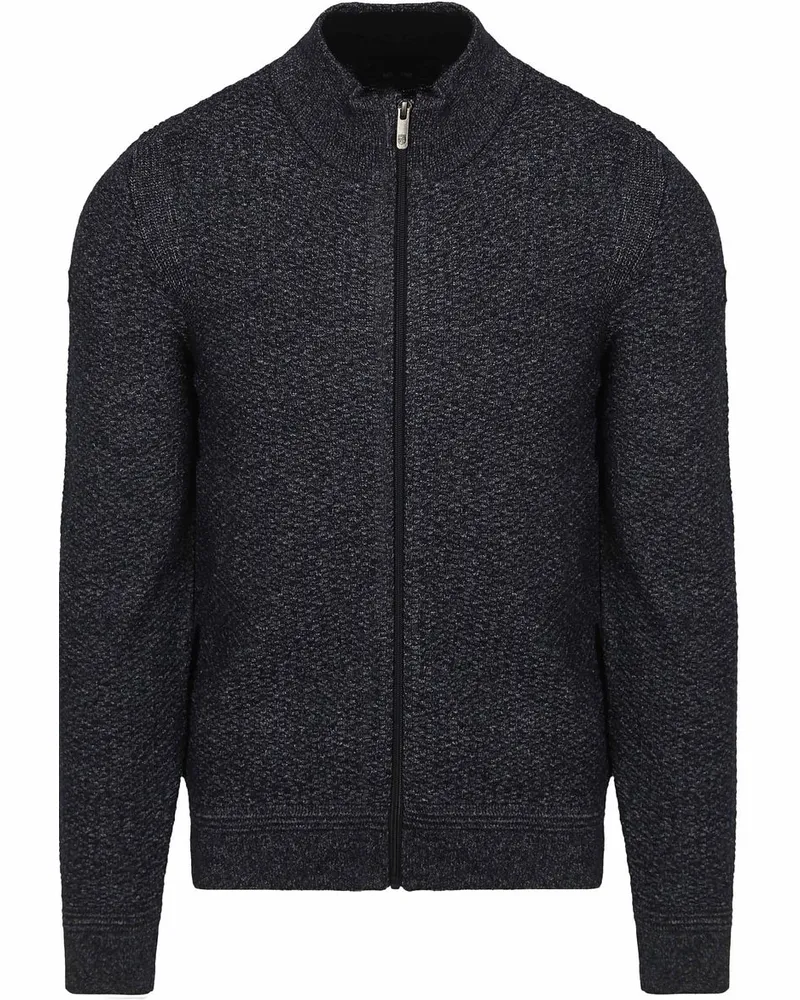 State of Art Strickjacke Structure Melange Navy Dunkelblau