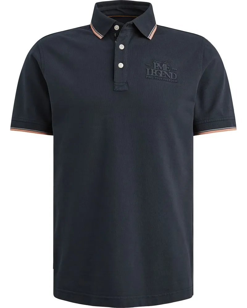 PME Legend Piqué Poloshirt Carbon Navy Dunkelblau