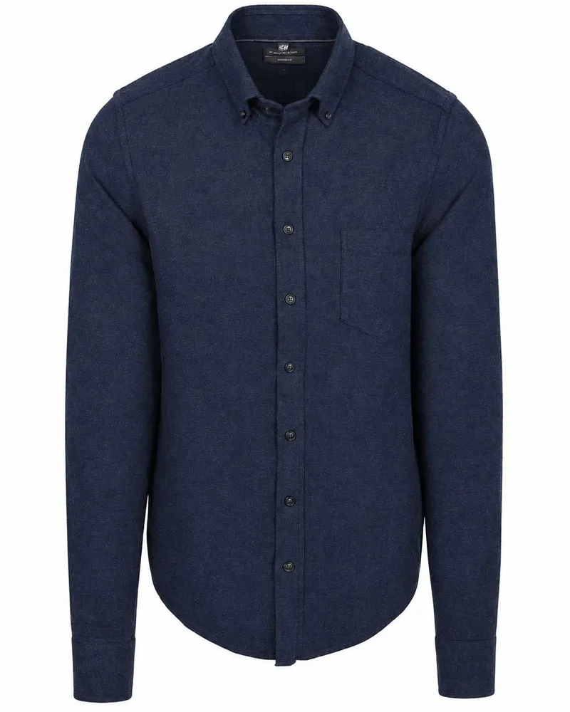 CasaModa Hemd Faux Uni Navy Dunkelblau