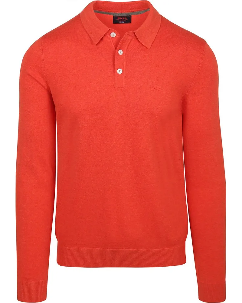 New Zealand Auckland NZA) Longsleeve Strick Polo Rot Rot