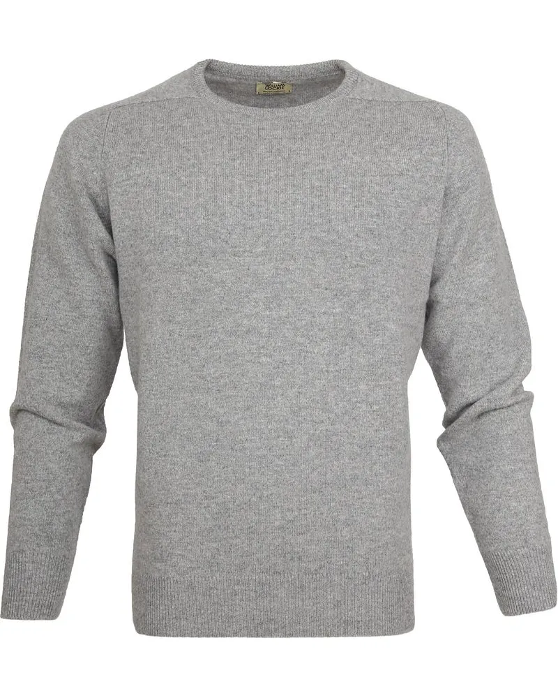 William Lockie O-Auschnitt Pullover Lammwolle Gliff Grau Grau