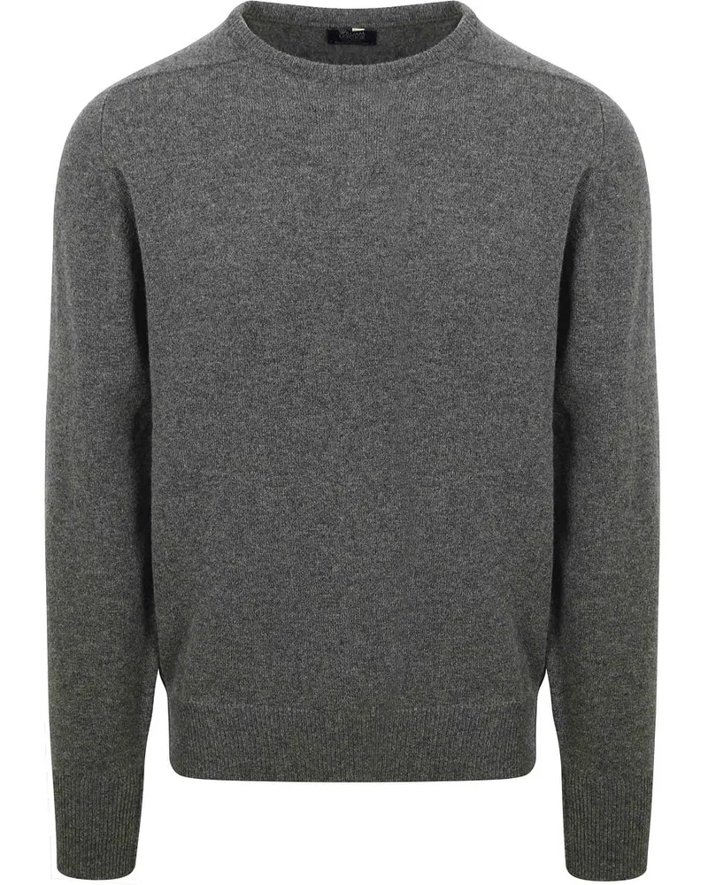 William Lockie O-Auschnitt Pullover Lammwolle Gliff Grau Grau