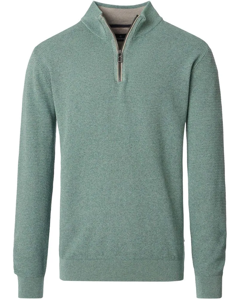 CasaModa Halfzip Pullover Structure Melange Hellgrün Grün