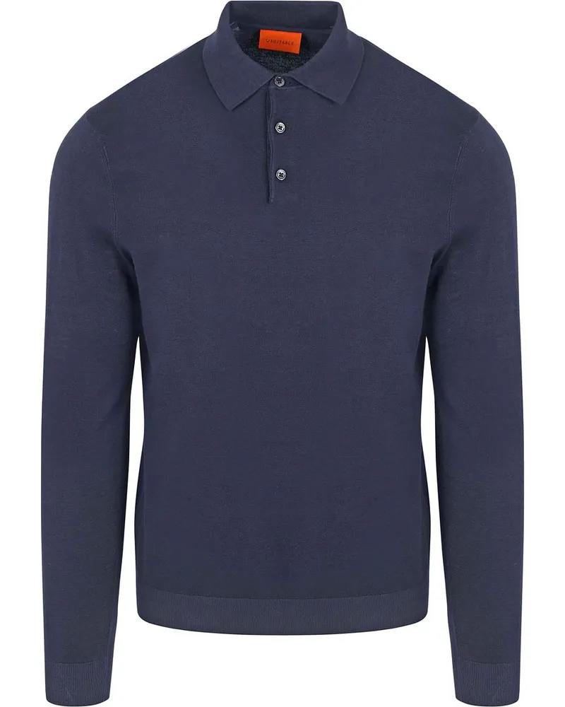 Suitable Compact Cotton Poloshirt Navy Dunkelblau