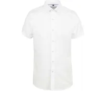 Short Sleeve Hemd Leinen Weiß