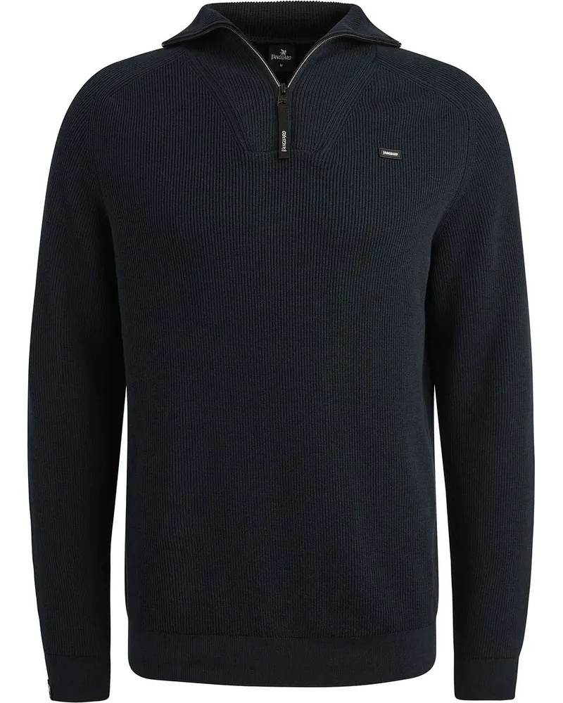 Vanguard Pullover halber Reißverschluss strukturiert Rib Navy Dunkelblau